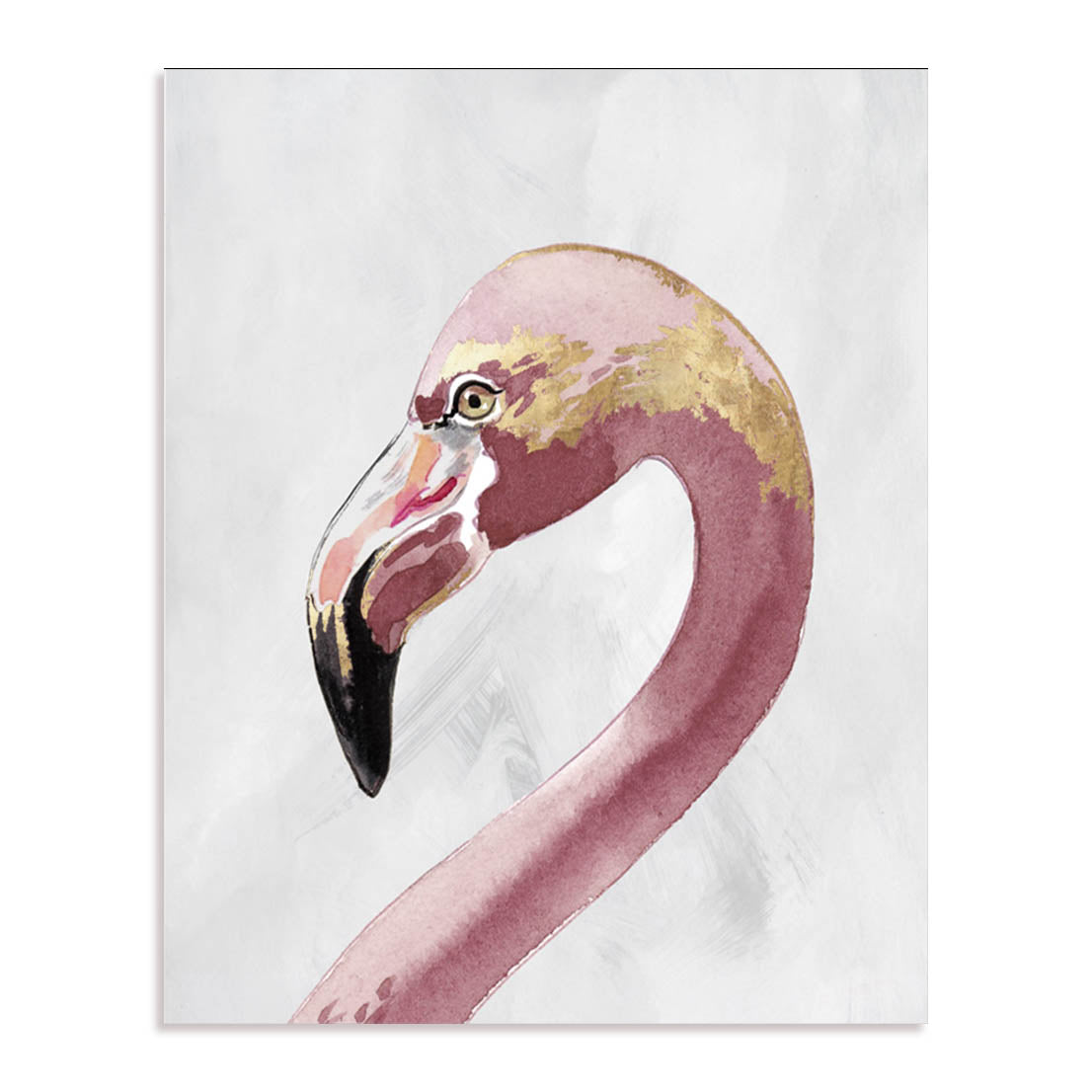 Pink Golden Flamingo Wall Art