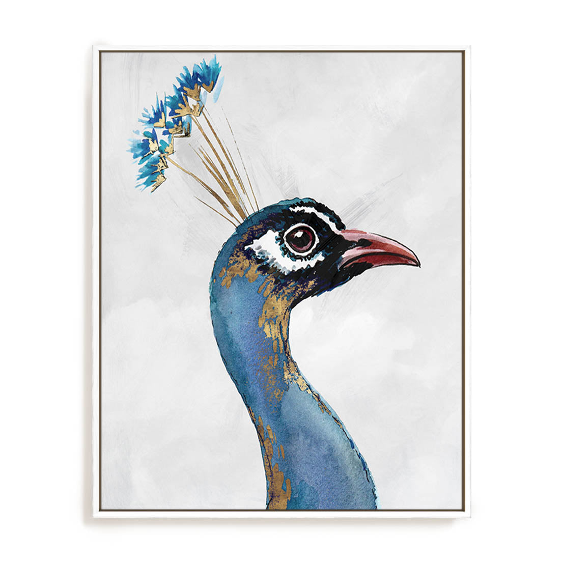 Blue Golden Peacock Wall Art