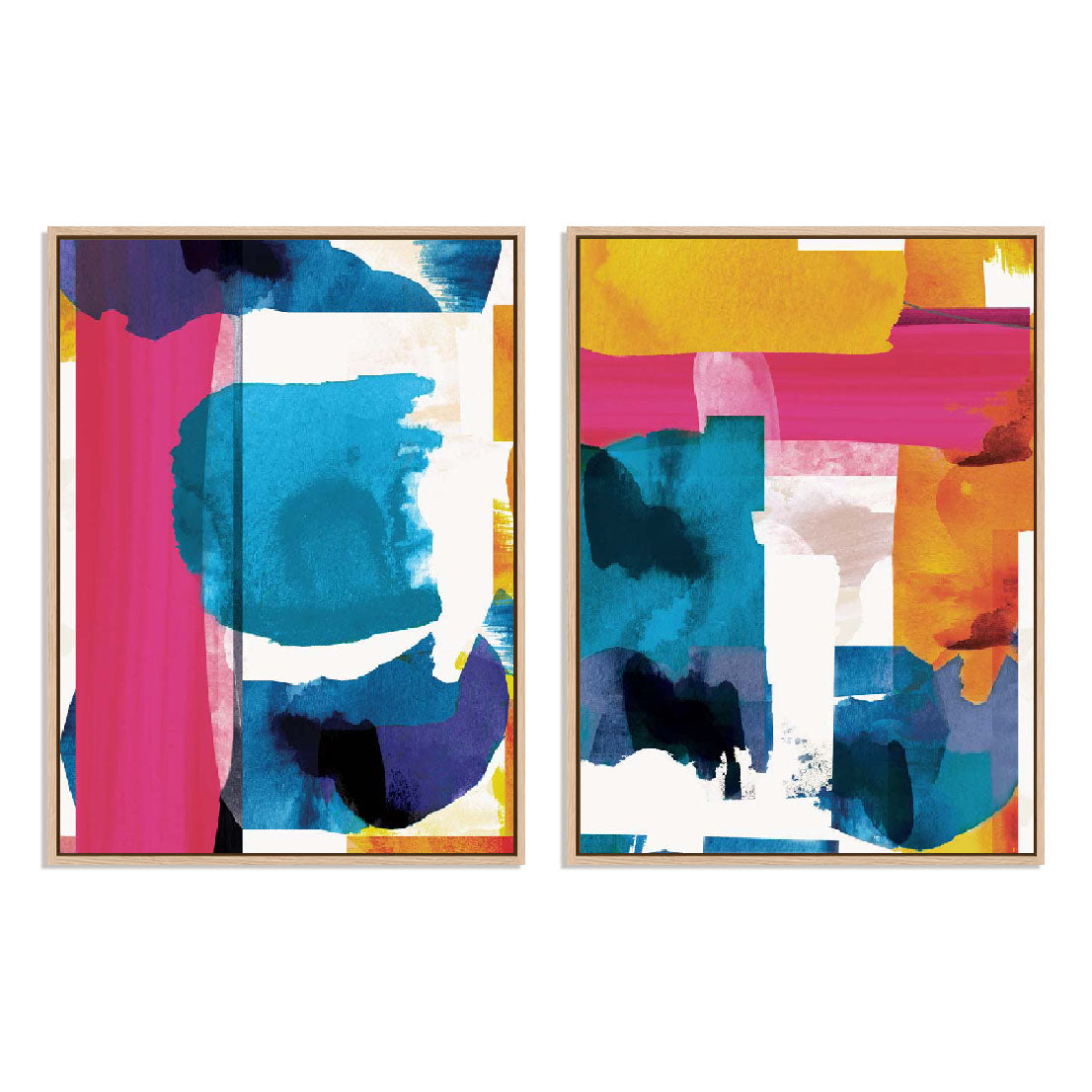 Rainbow Stroke I and II Wall Art