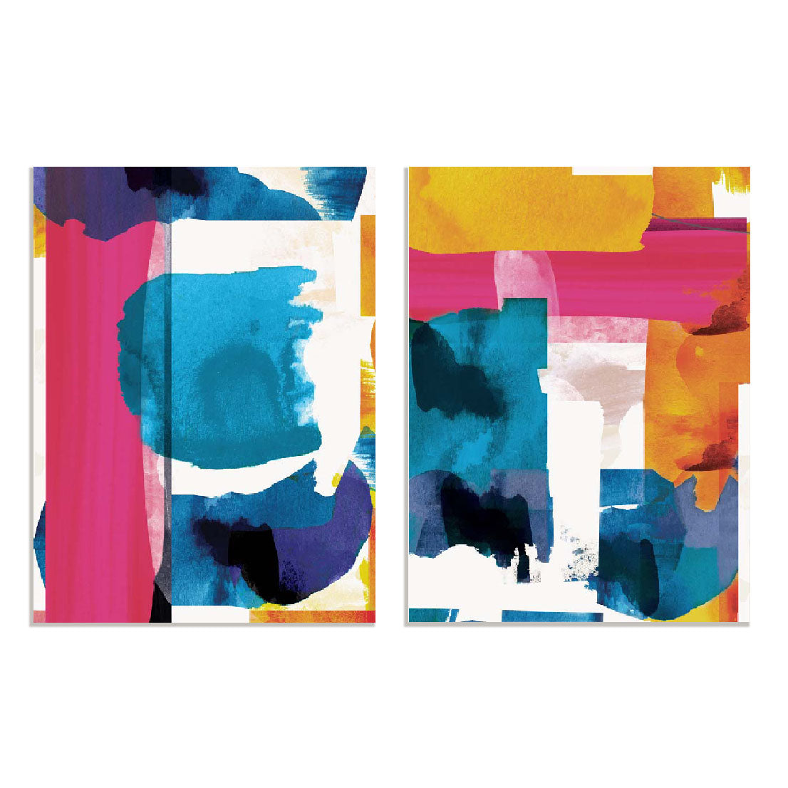 Rainbow Stroke I and II Wall Art