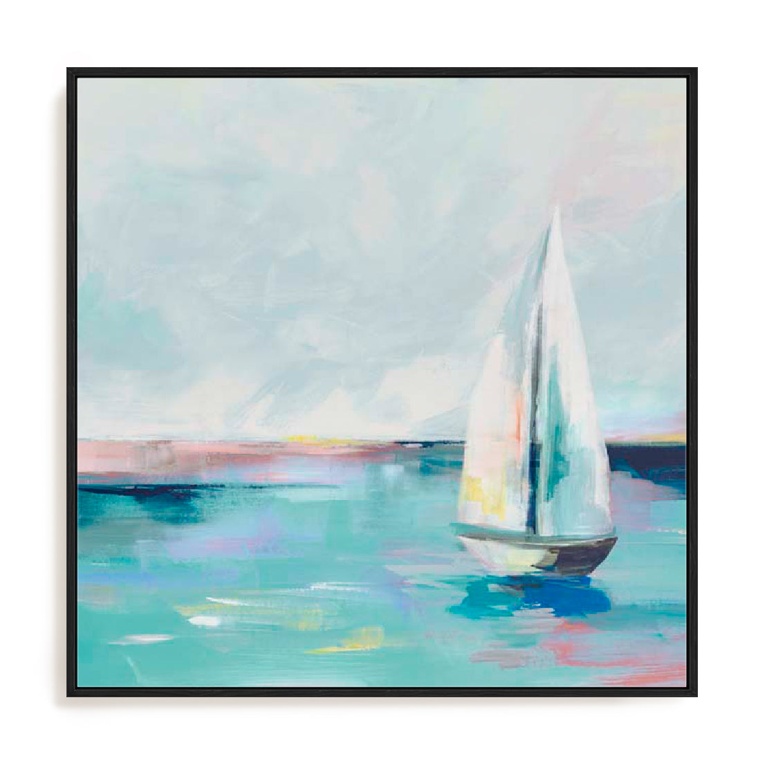 Blue Coast Sailboat Wall Art