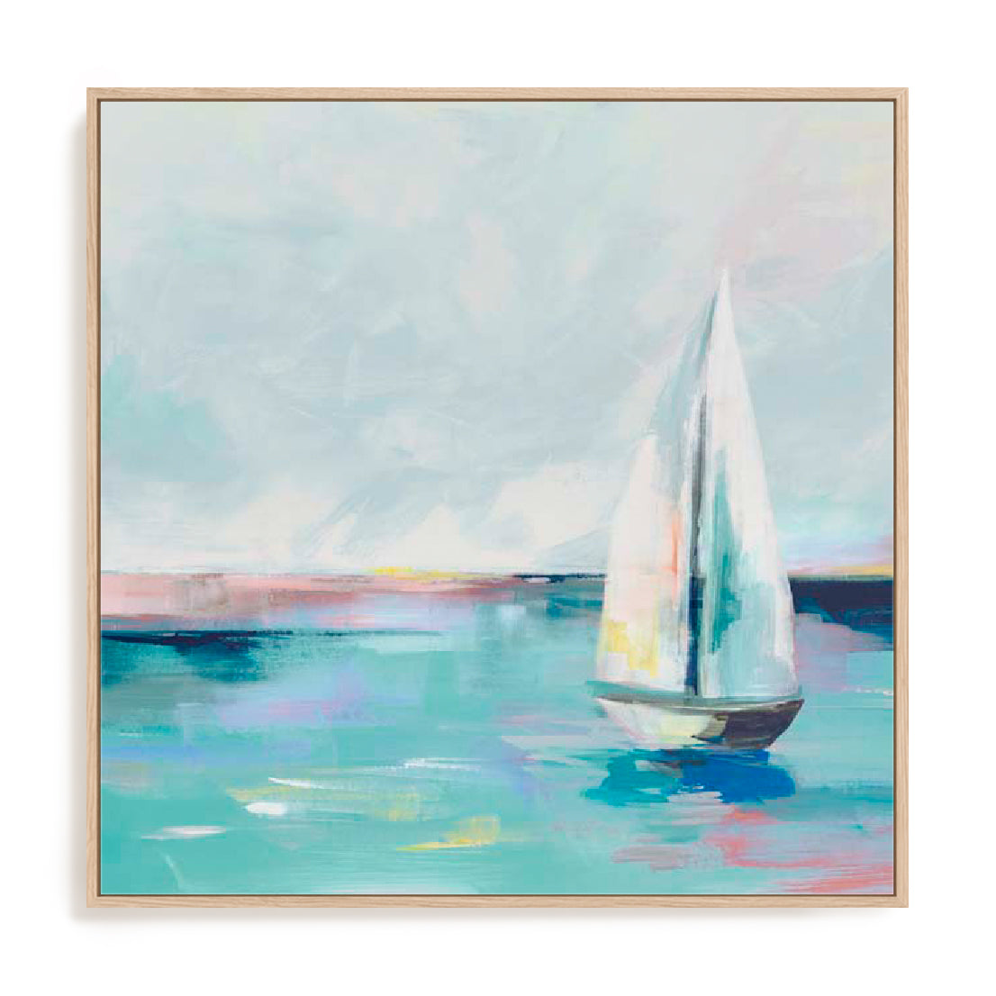 Blue Coast Sailboat Wall Art