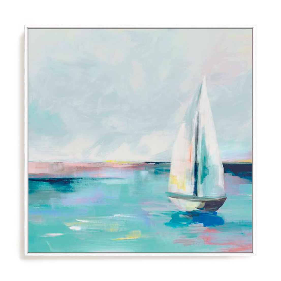 Blue Coast Sailboat Wall Art