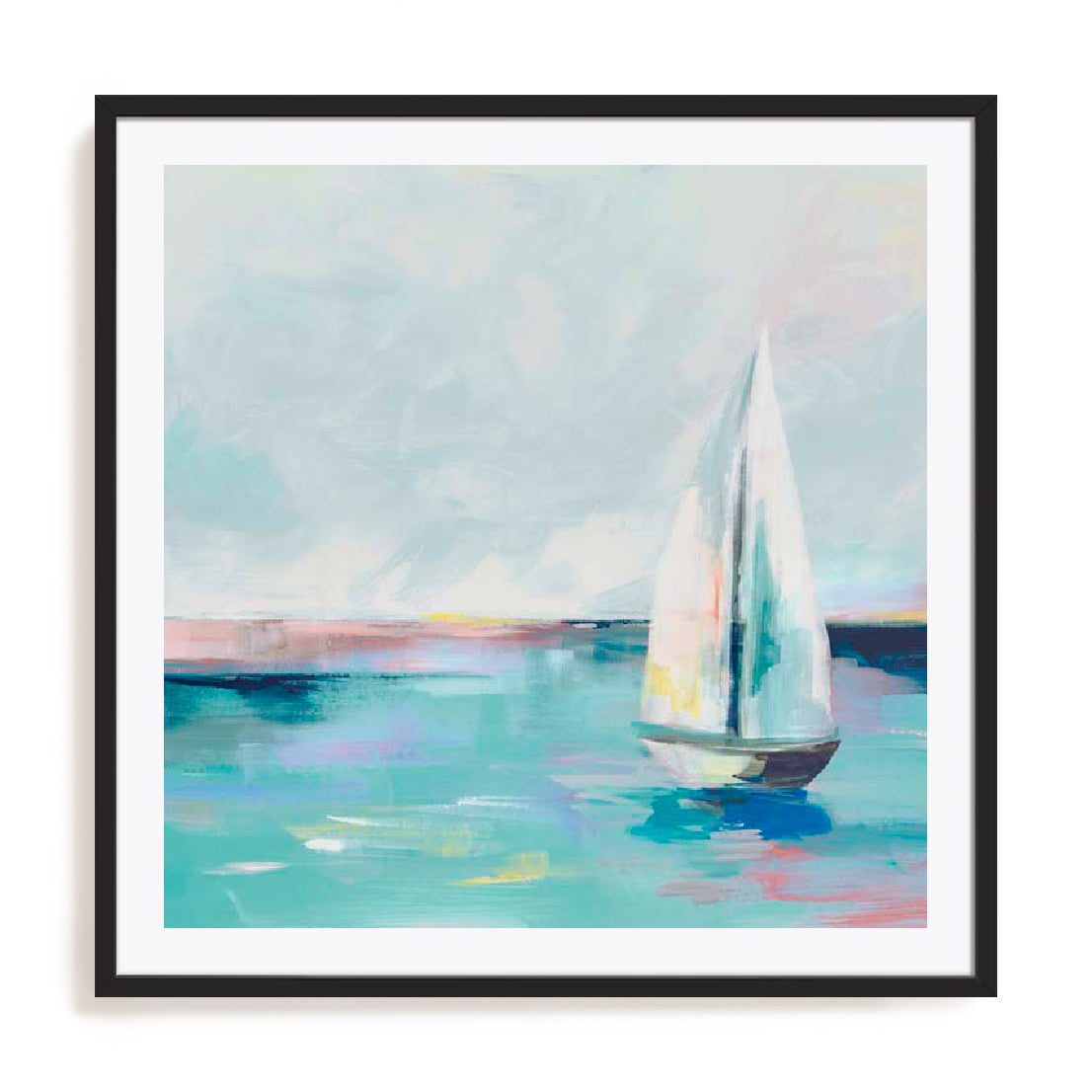 Blue Coast Sailboat Wall Art