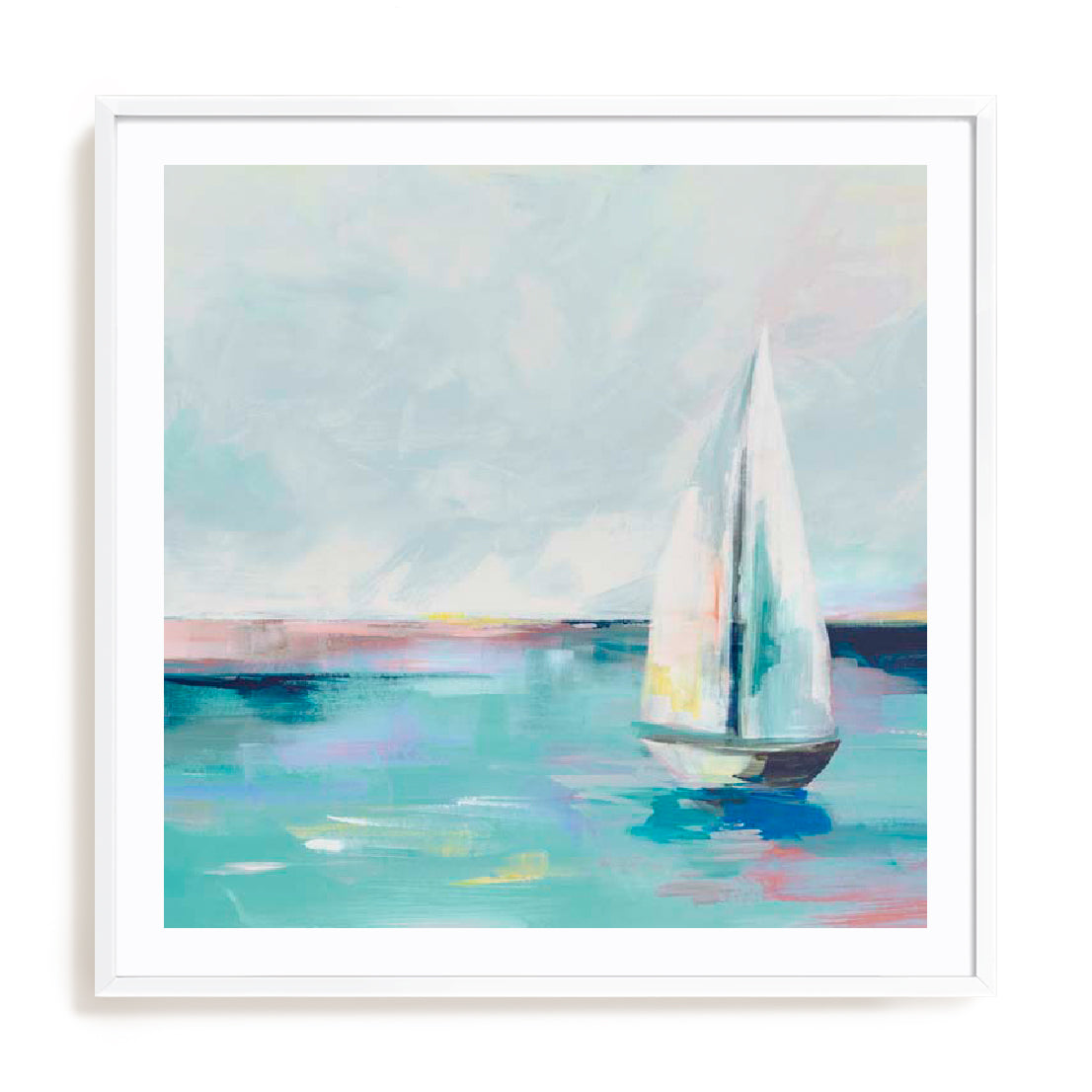 Blue Coast Sailboat Wall Art