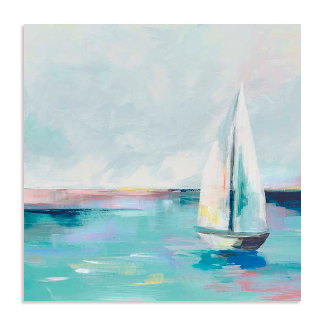 Blue Coast Sailboat Wall Art
