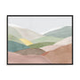 Wall Art Stretched Canvas In Black Frame - Soft Rolling Hills I Landscape Art