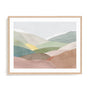 Wall Art Print Poster In Natural Oak Frame - Soft Rolling Hills I Landscape Art