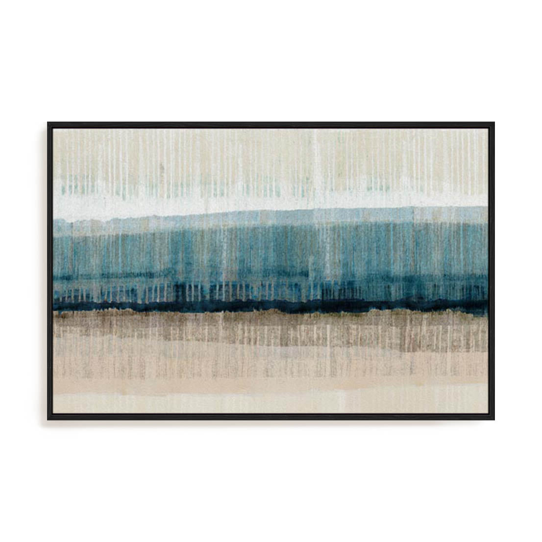 Wall Art Stretched Canvas In Black Frame - Island Dawn Ii Abstract Art