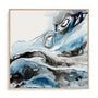 Wall Art Stretched Canvas In Natural Oak  Frame - Swirls Of Serenity Abstract Art