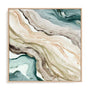 Wall Art Stretched Canvas In Natural Oak  Frame - Timeless Swirls Abstract Art
