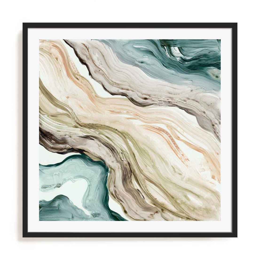 Wall Art Print Poster In Black Frame - Timeless Swirls Abstract Art