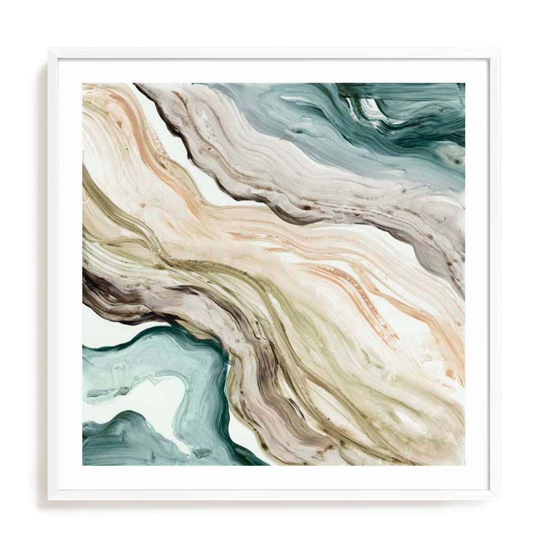 Wall Art Print Poster In White Frame - Timeless Swirls Abstract Art
