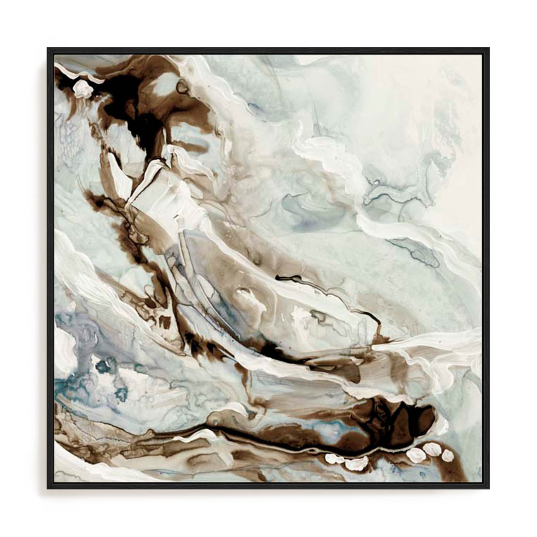 Wall Art Stretched Canvas In Black Frame - Veins Of Elegance Abstract Art