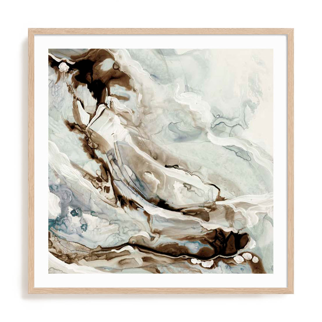 Wall Art Print Poster In Natural Oak Frame - Veins Of Elegance Abstract Art