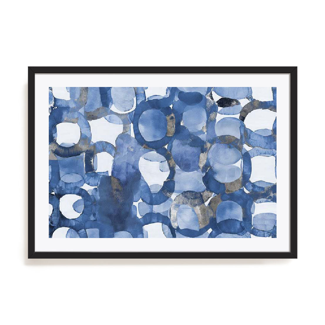 Blue Merge Circles Wall Art