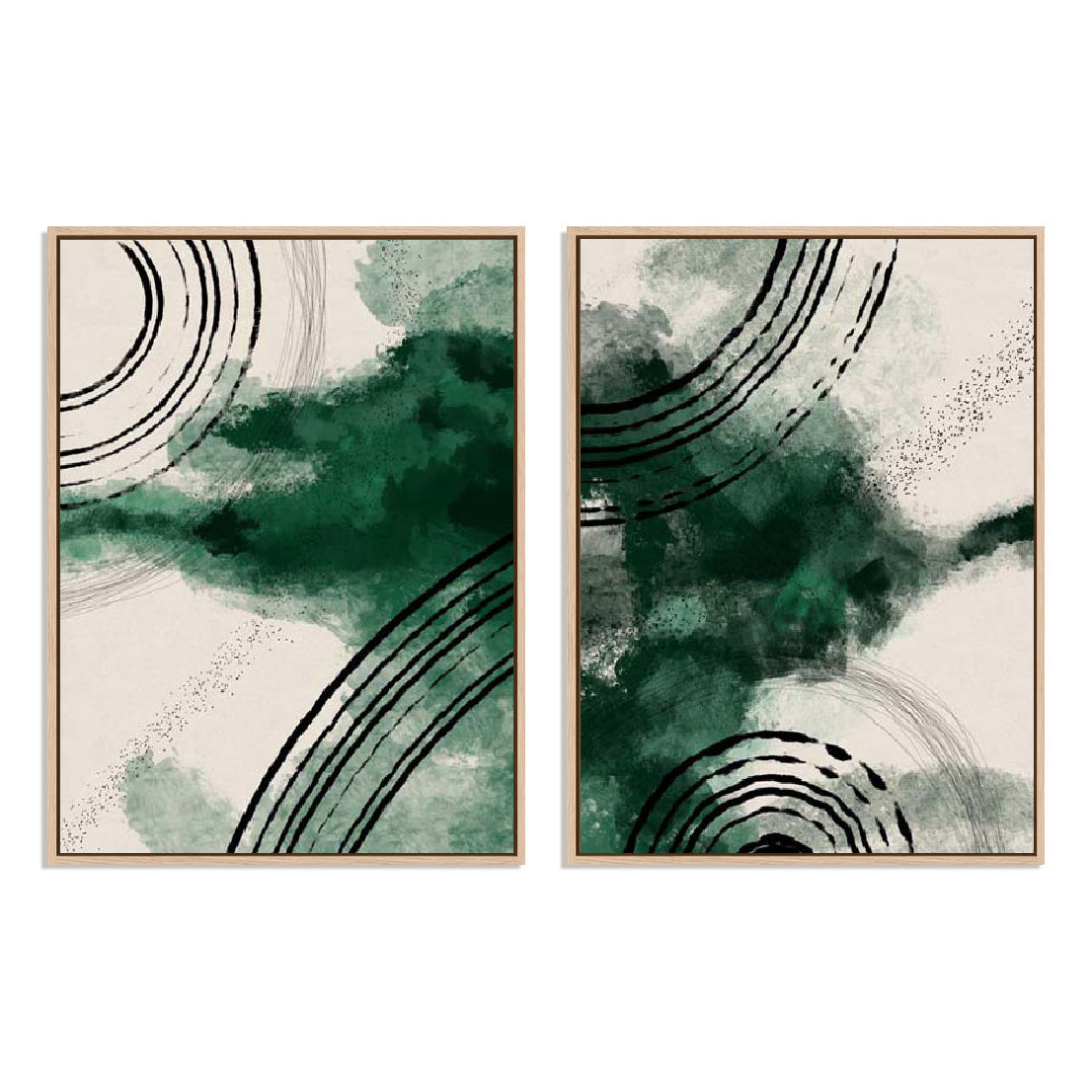 Emerald Dust I And II Wall Art