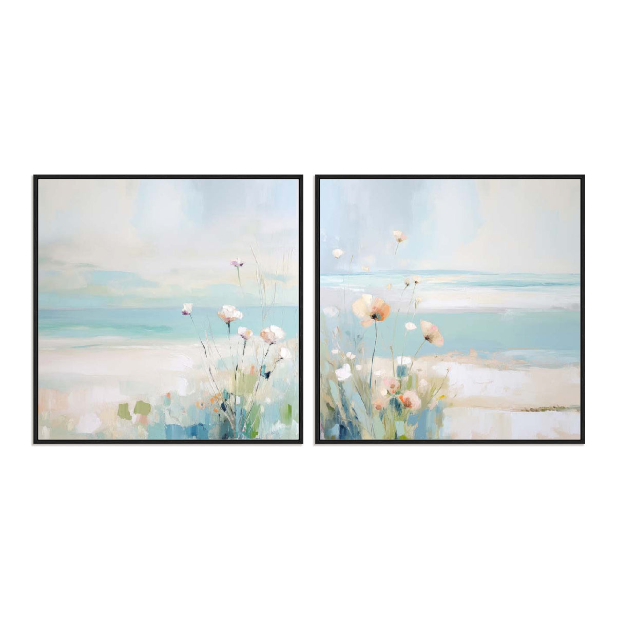 Blue Abstracted Waters I and II Wall Art