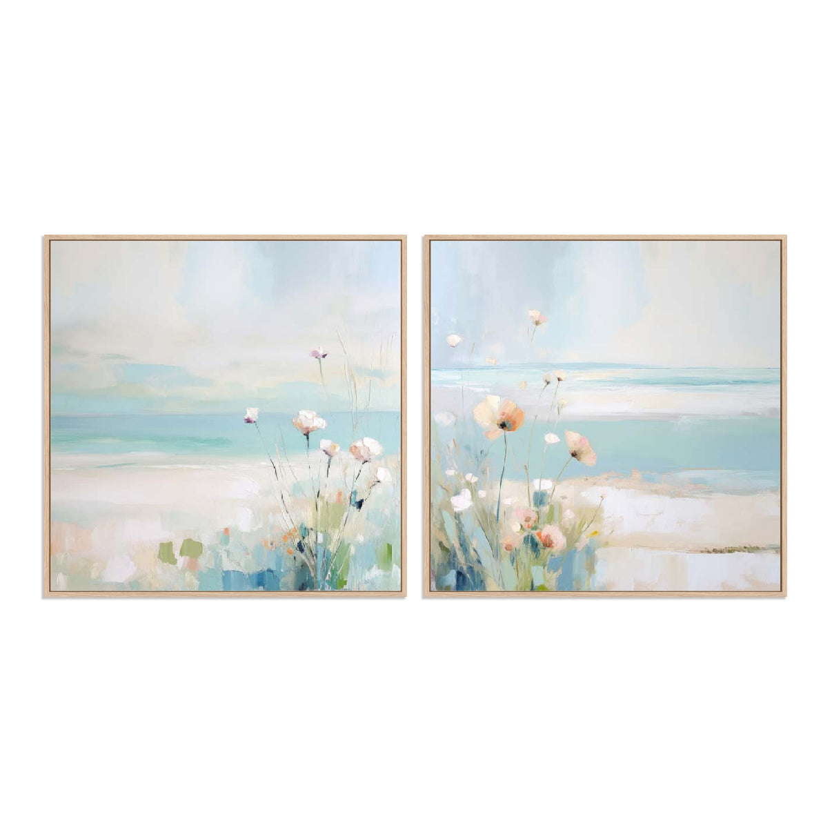 Blue Abstracted Waters I and II Wall Art