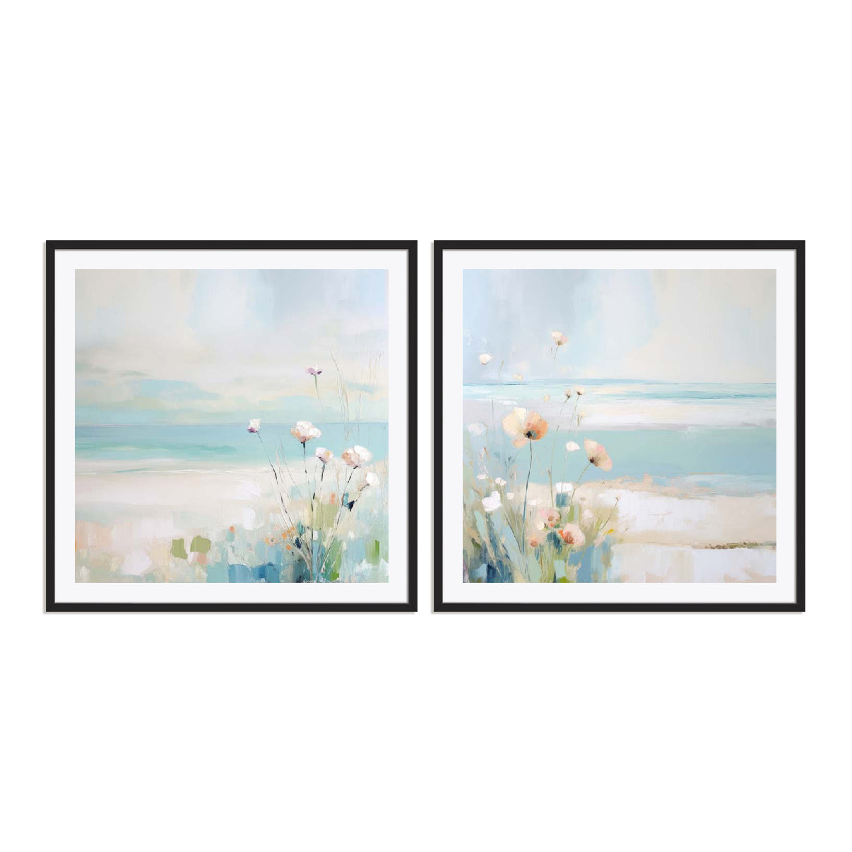 Blue Abstracted Waters I and II Wall Art