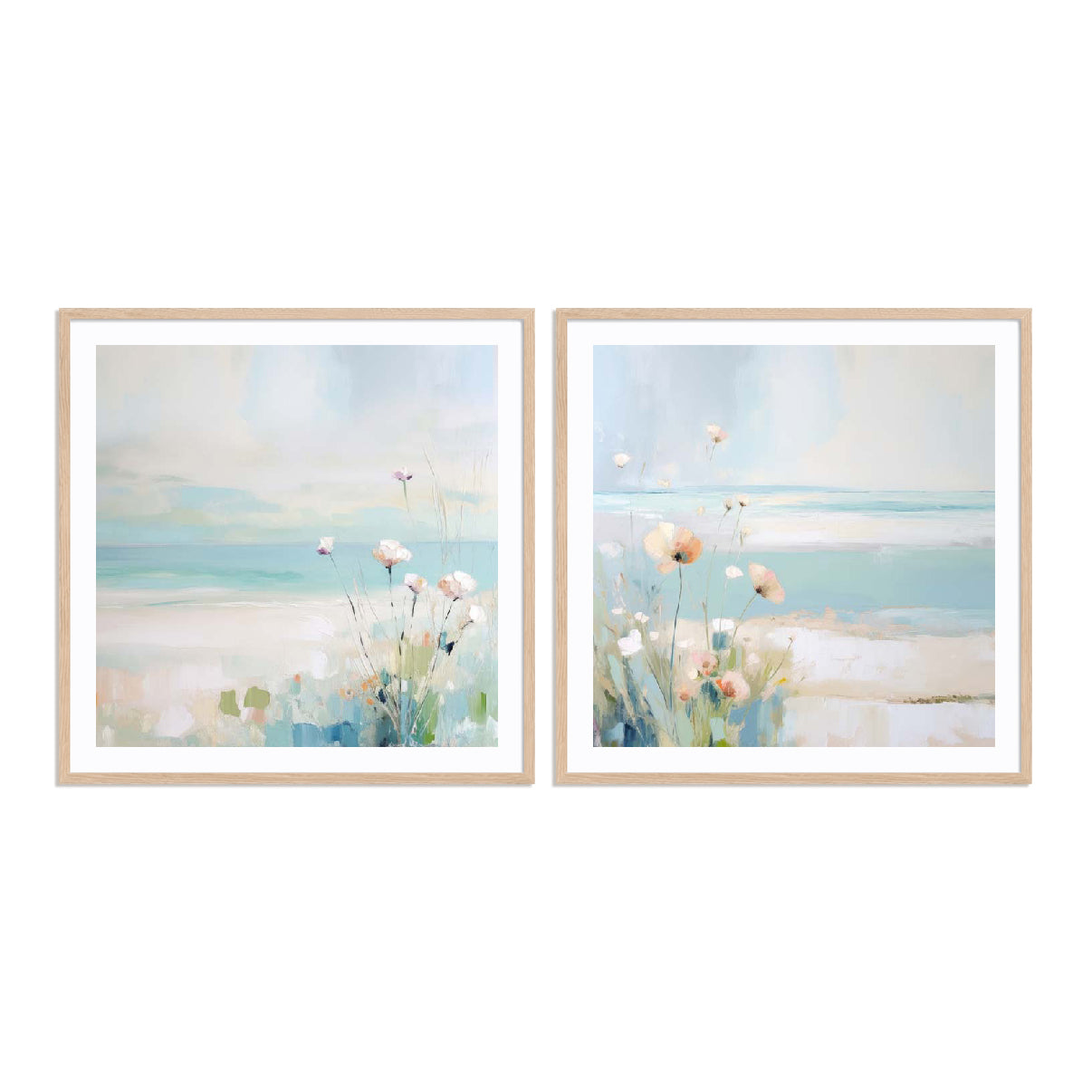 Blue Abstracted Waters I and II Wall Art
