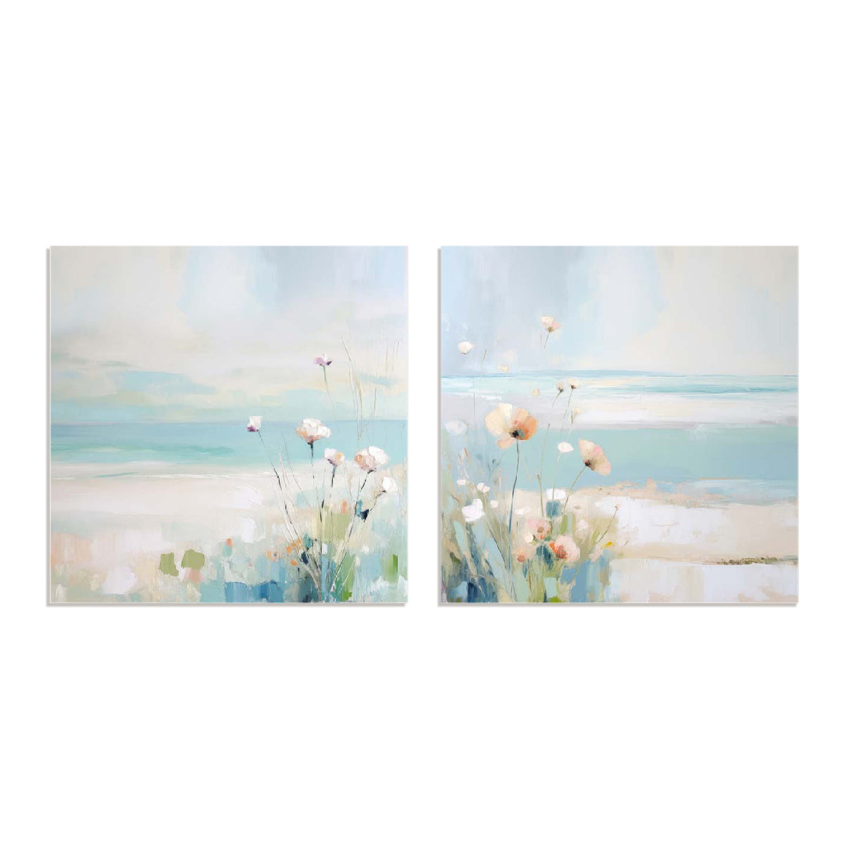 Blue Abstracted Waters I and II Wall Art