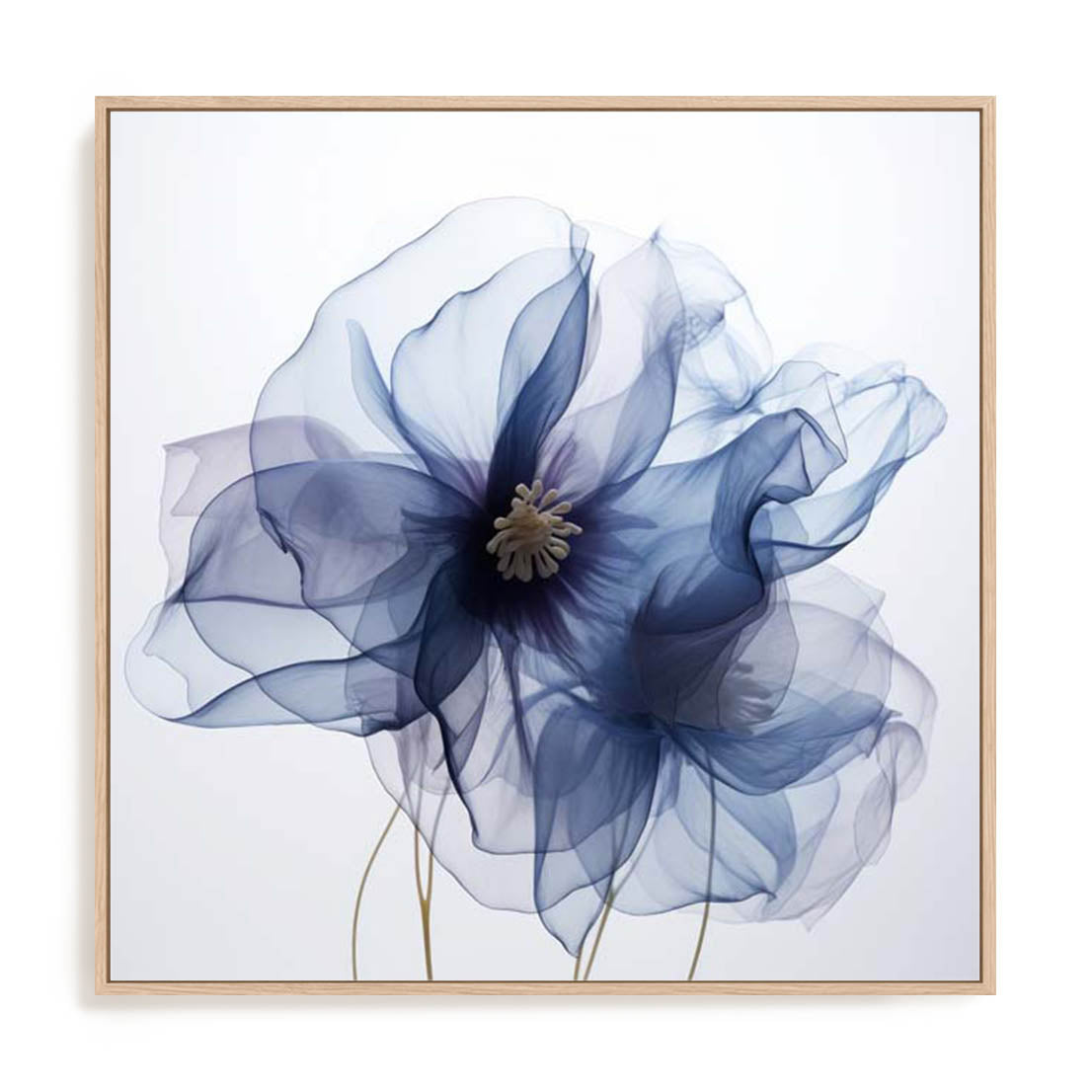 Translucent Blue Poppy Flowers II Wall Art