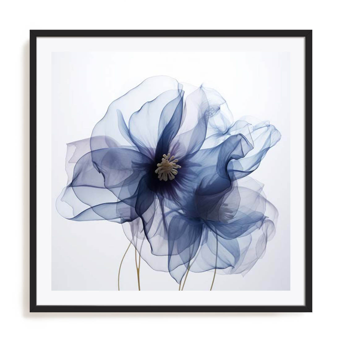 Translucent Blue Poppy Flowers II Wall Art