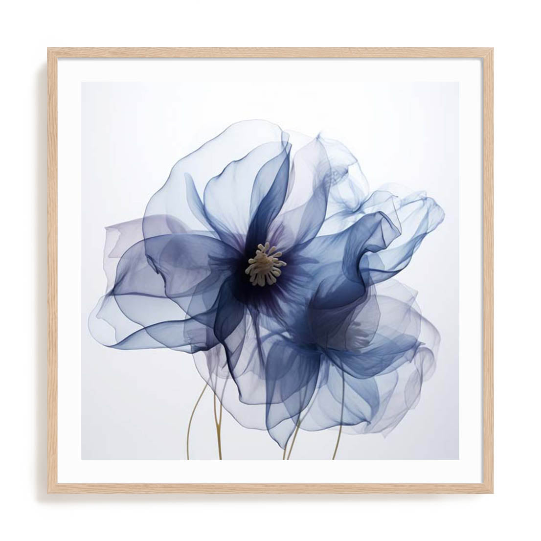 Translucent Blue Poppy Flowers II Wall Art