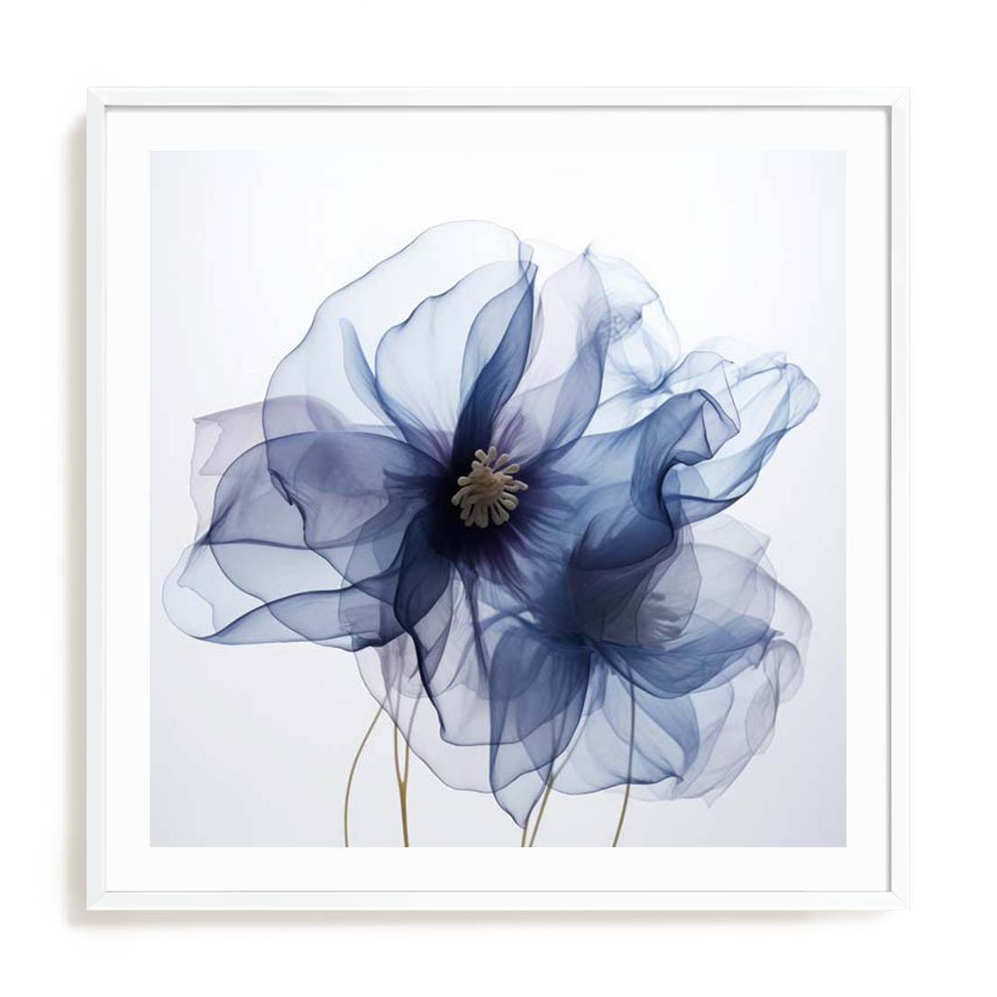 Translucent Blue Poppy Flowers II Wall Art