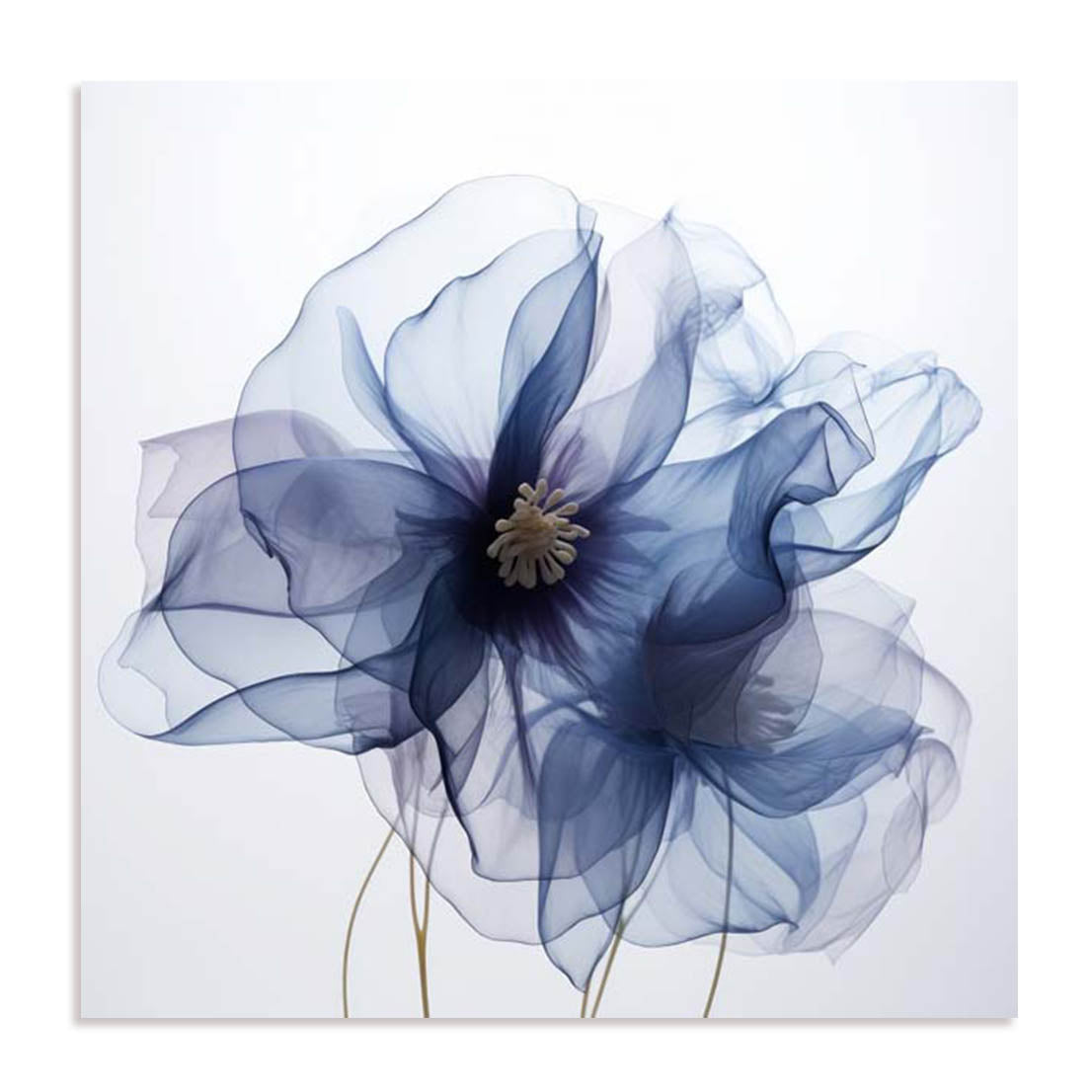 Translucent Blue Poppy Flowers II Wall Art
