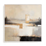 Wall Art Stretched Canvas In White  Frame - Neutral Monochrome Formscape I Abstract Art