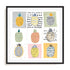 Nine Pineapples Wall Art #oran_black-white-border