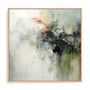 Wall Art Stretched Canvas In Natural Oak  Frame - Green Abstraction I Botanical Art