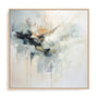 Wall Art Stretched Canvas In Natural Oak  Frame - Green Abstraction Ii Botanical Art