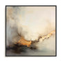 Wall Art Stretched Canvas In Black Frame - Liquid Gold Infusion Ii Abstract Art