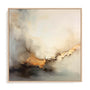 Wall Art Stretched Canvas In Natural Oak  Frame - Liquid Gold Infusion Ii Abstract Art