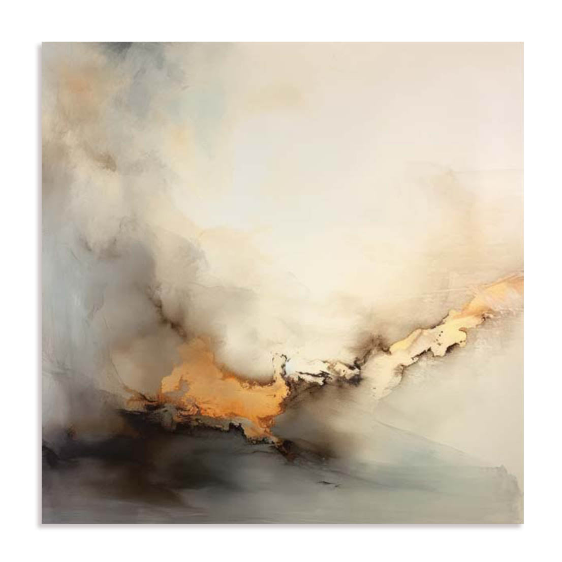 Unframed Stretched Canvas Or Print Only - Liquid Gold Infusion Ii Abstract Art