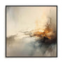 Wall Art Stretched Canvas In Black Frame - Liquid Gold Infusion Iii Abstract Art