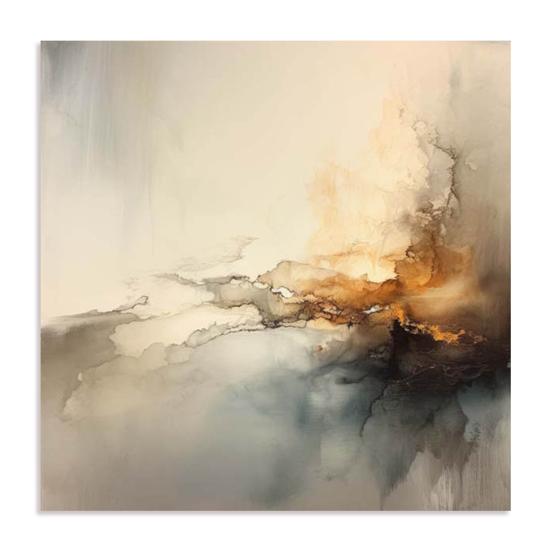 Unframed Stretched Canvas Or Print Only - Liquid Gold Infusion Iii Abstract Art