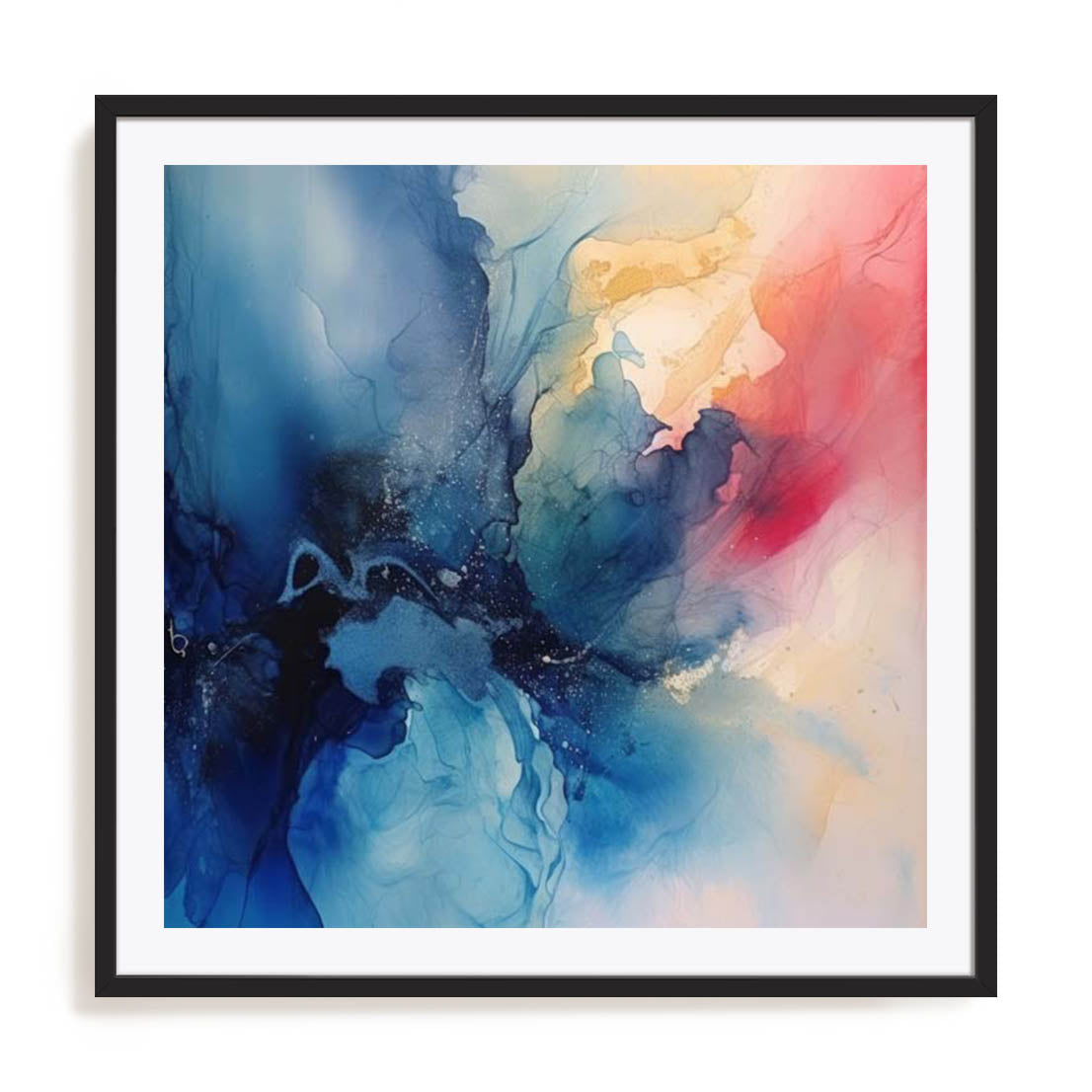 Wall Art Print Poster In Black Frame - Abstracted Blue Rhythms I Abstract Art