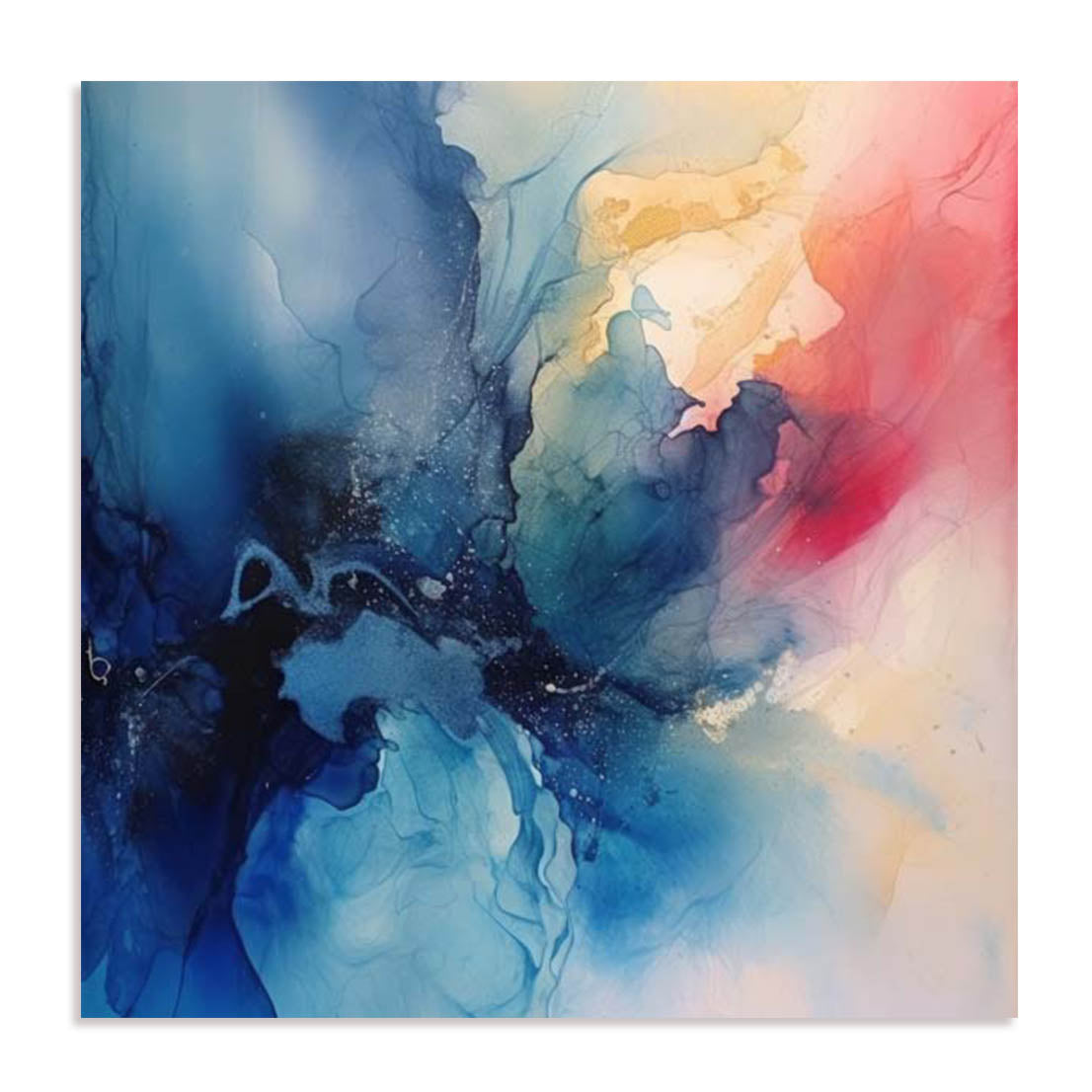 Unframed Stretched Canvas Or Print Only - Abstracted Blue Rhythms I Abstract Art