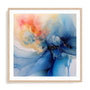 Wall Art Print Poster In Natural Oak Frame - Abstracted Blue Rhythms Ii Abstract Art