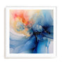 Wall Art Print Poster In White Frame - Abstracted Blue Rhythms Ii Abstract Art