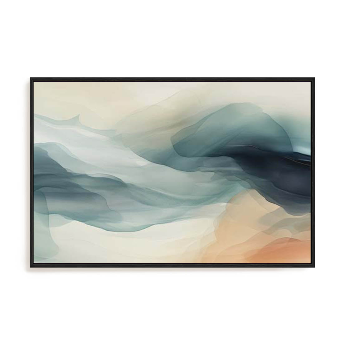 Wall Art Stretched Canvas In Black Frame - Mystical Mirage Coastal Art