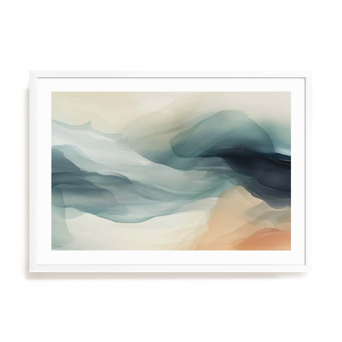Wall Art Print Poster In White Frame - Mystical Mirage Coastal Art