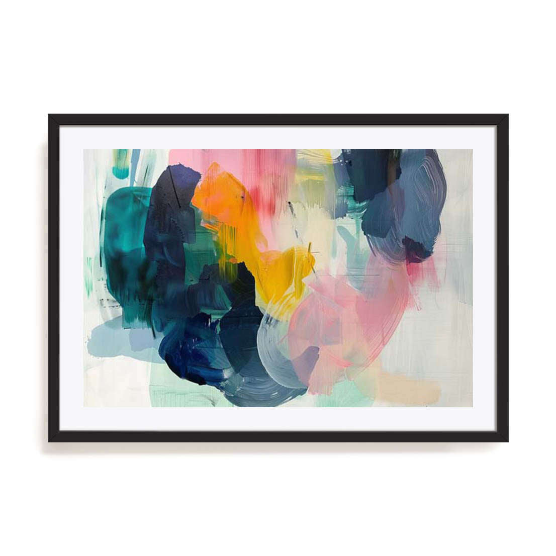 Wall Art Print Poster In Black Frame - Radiant Colorburst Adventure I Abstract Art