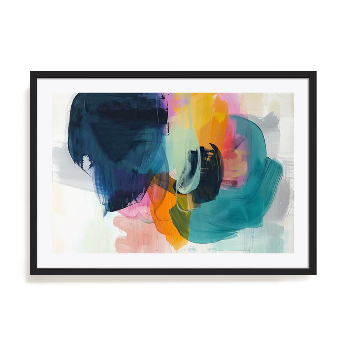 Wall Art Print Poster In Black Frame - Radiant Colorburst Adventure Ii Abstract Art