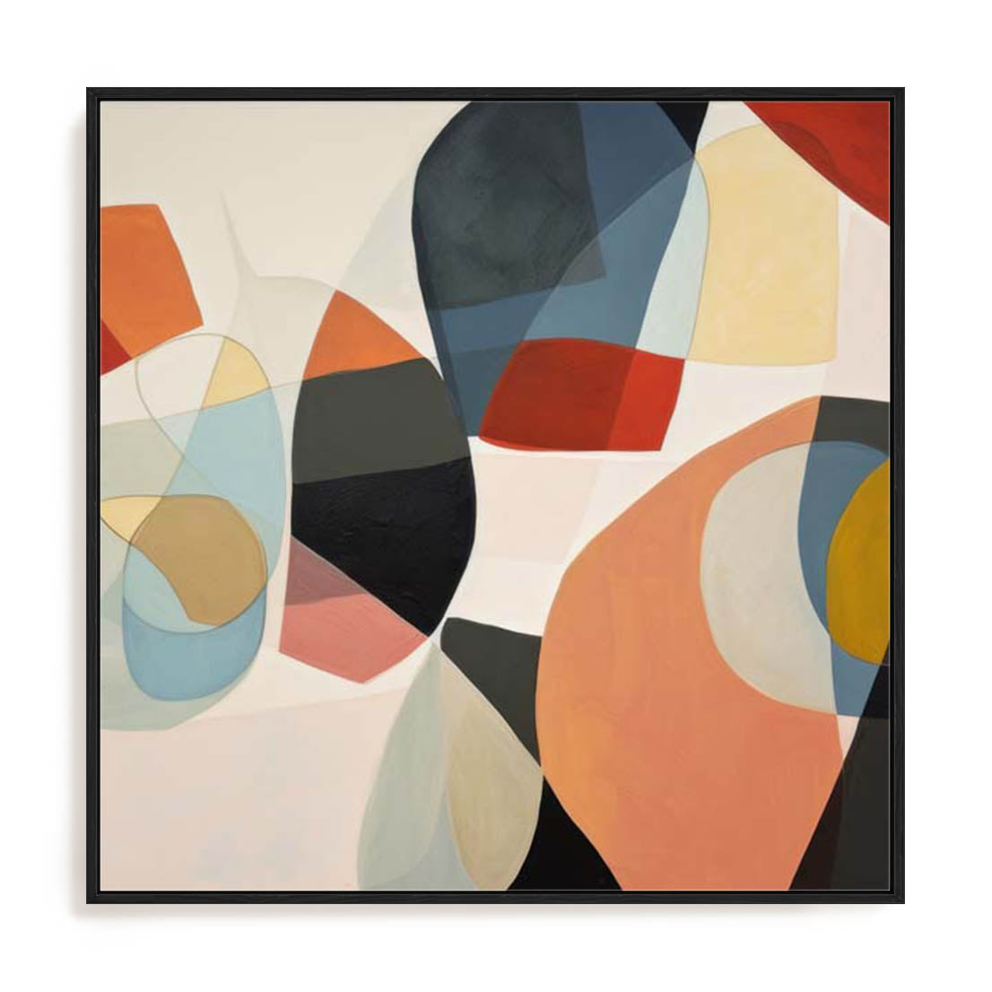 Wall Art Stretched Canvas In Black Frame - Abstract Visionaries Abstract Art
