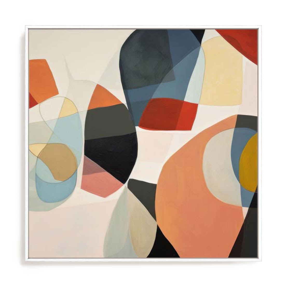 Wall Art Stretched Canvas In White  Frame - Abstract Visionaries Abstract Art